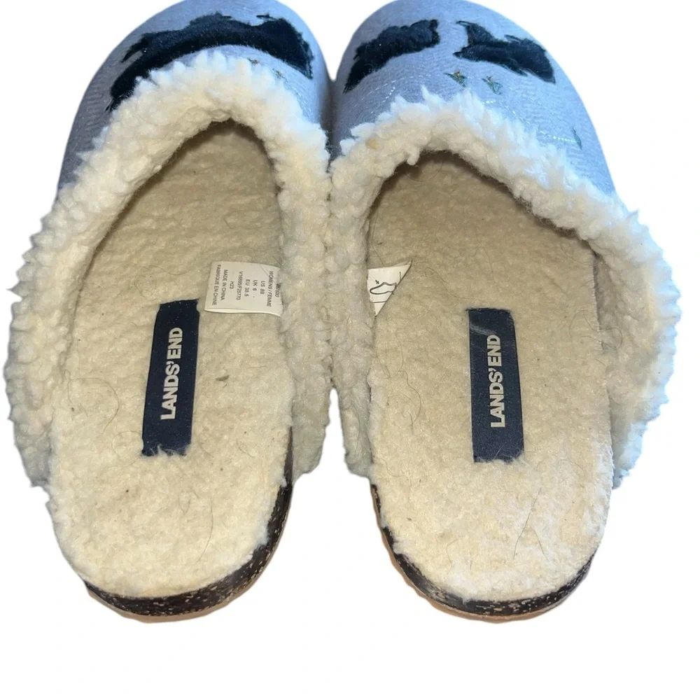 LANDS END Slippers Womens 10‎ Sherpa Lined Mamma & Baby Bear - Picture 5 of 8